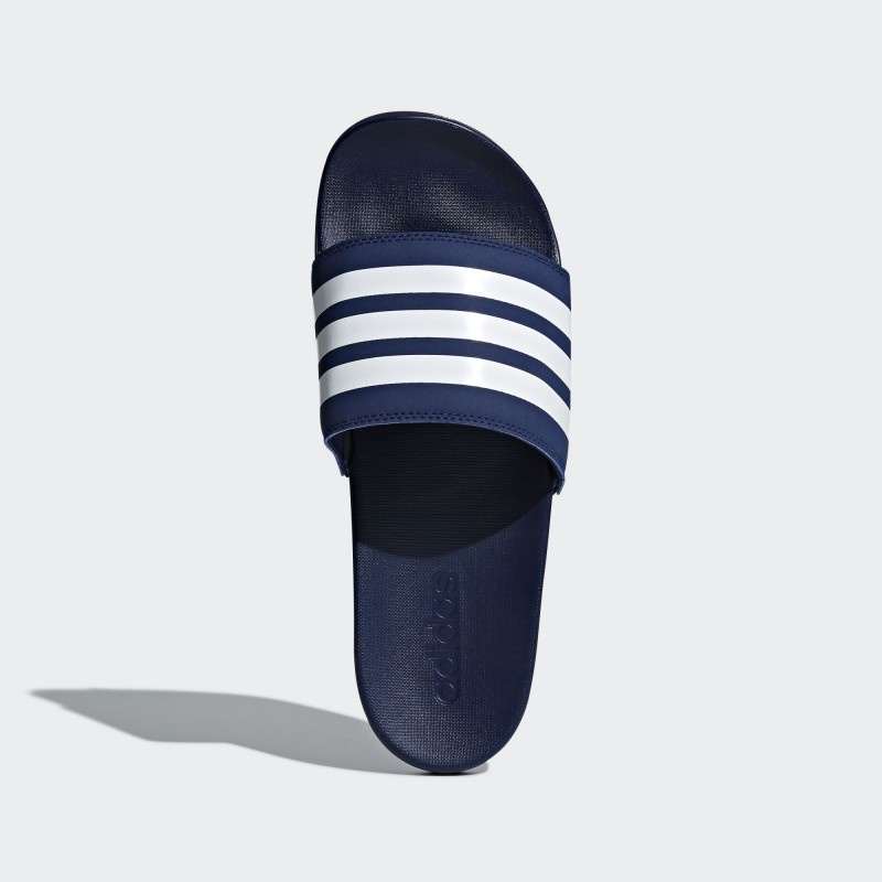 navy blue adidas slides